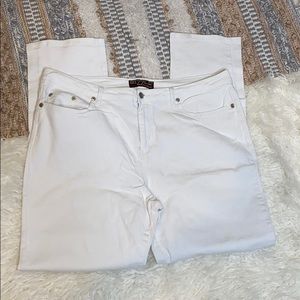 Plus Sizzle Straight White Jeans Size 20